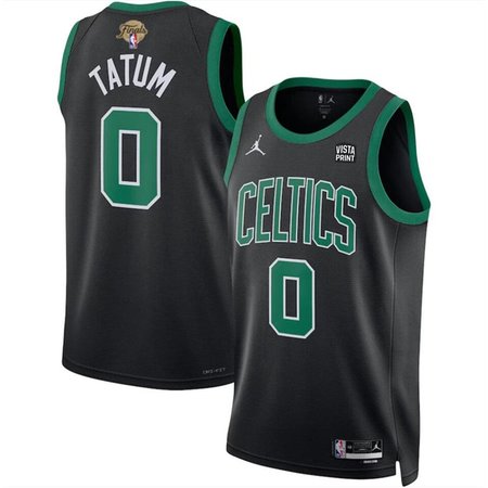 Men's Boston Celtics #0 Jayson Tatum Black 2024 Finals Statement Edition Stitched Basketball Jersey