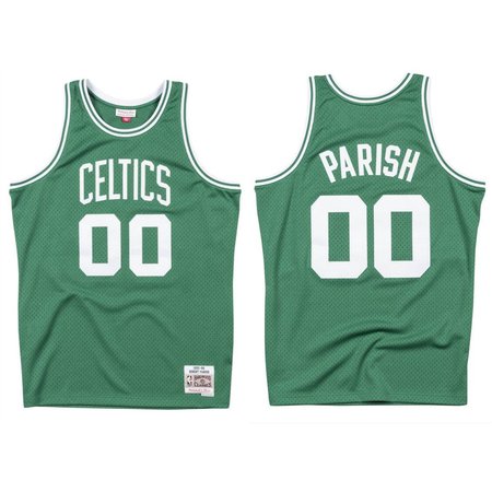 Men's Boston Celtics #00 Robert Parish Green 1985-86 Throwback Stitched Jersey