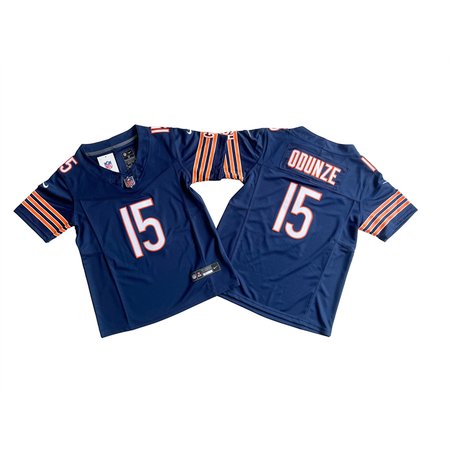 Men's Chicago Bears #15 Rome Odunze Navy 2024 Draft F.U.S.E. Vapor Stitched Football Jersey
