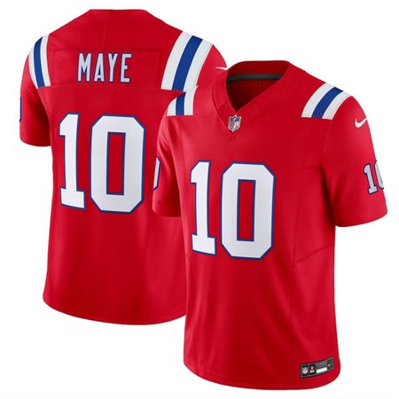 Youth New England Patriots #10 Drake Maye Red 2024 Draft F.U.S.E. Vapor Limited Stitched Football Jersey