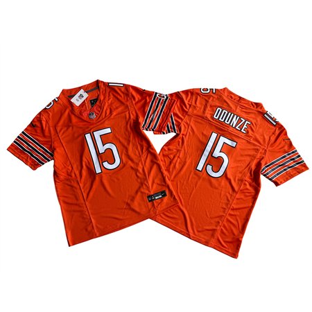 Men's Chicago Bears #15 Rome Odunze Orange 2024 Draft F.U.S.E. Vapor Stitched Football Jersey