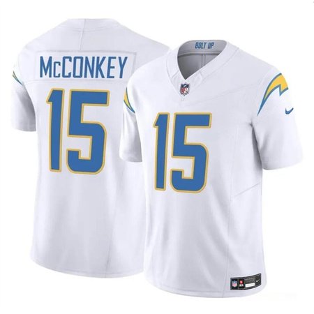 Youth Los Angeles Chargers #15 Ladd McConkey White 2024 Draft F.U.S.E Vapor Limited Stitched Football Jersey