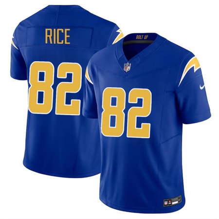 Men's Los Angeles Chargers #82 Brenden Rice Royal 2024 Draft F.U.S.E Vapor Limited Stitched Football Jersey