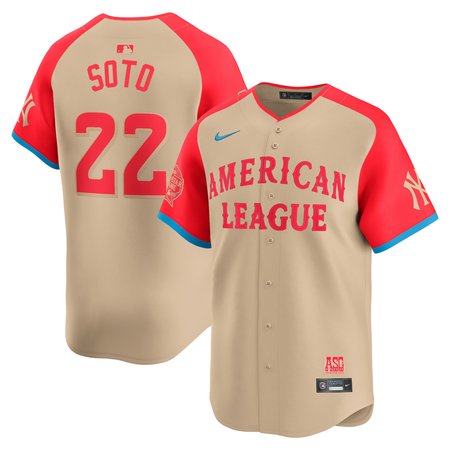 Men's American League Juan Soto Nike Cream 2024 MLB All-Star Game Limited Player Jersey