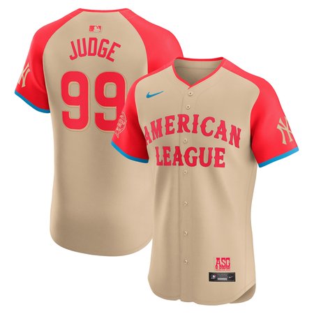Men's American League Aaron Judge Nike Cream 2024 MLB All-Star Game Elite Player Jersey