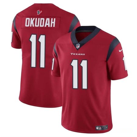 Men's Houston Texans #11 Jeff Okudah Red Vapor Untouchable Stitched Football Jersey