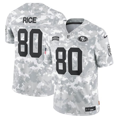 Men's San Francisco 49ers Jerry Rice Nike Arctic Camo 2024 Salute to Service Retired Player Limited Jersey