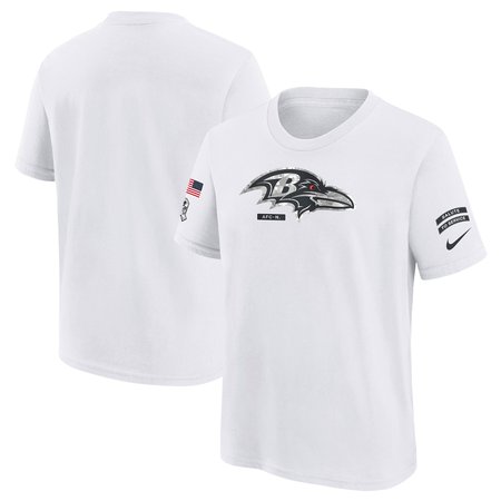 Youth Baltimore Ravens Nike White 2024 Salute To Service T-Shirt