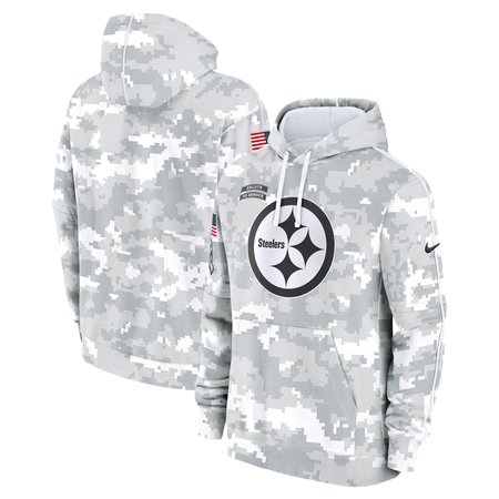 Men's Pittsburgh Steelers Nike Arctic Camo 2024 Salute To Service Big & Tall Club Fleece Pullover Hoodie