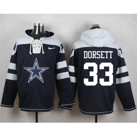 Nike Cowboys #33 Tony Dorsett Navy Blue Player Pullover NFL Hoodie