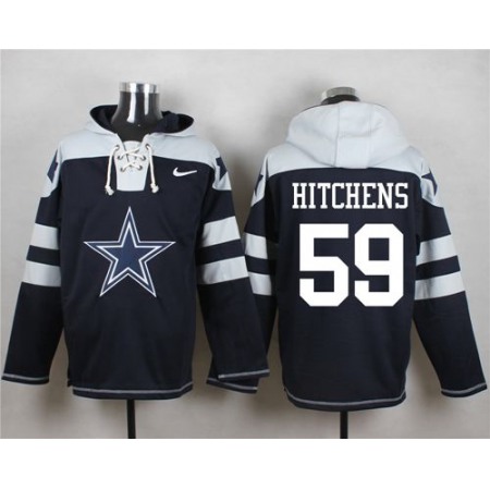 Nike Cowboys #59 Anthony Hitchens Navy Blue Player Pullover NFL Hoodie