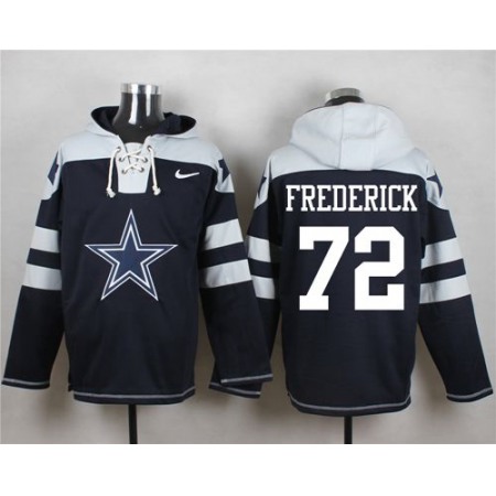 Nike Cowboys #72 Travis Frederick Navy Blue Player Pullover NFL Hoodie