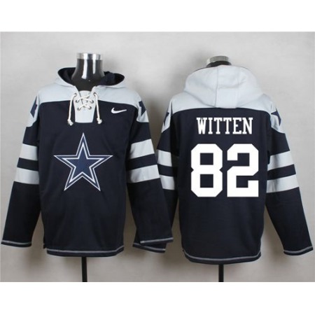 Nike Cowboys #82 Jason Witten Navy Blue Player Pullover NFL Hoodie