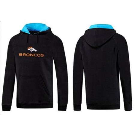 Denver Broncos Authentic Logo Pullover Hoodie Black & Blue