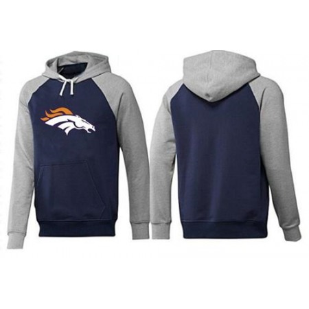 Denver Broncos Logo Pullover Hoodie Dark Blue & Grey