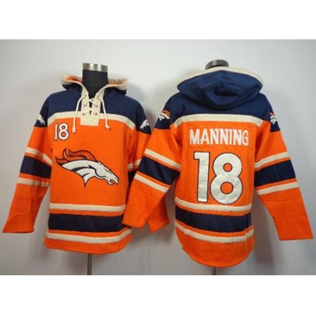 Nike Broncos #18 Peyton Manning Orange Sawyer Hoodie Sweatshirt NFL Hoodie