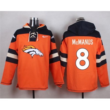 Nike Broncos #8 Brandon McManus Orange Player Pullover NFL Hoodie