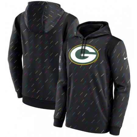Men's Green Bay Packers 2021 Charcoal Crucial Catch Therma Pullover Hoodie