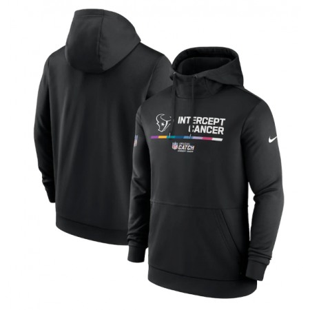 Men's Houston Texans 2022 Black Crucial Catch Therma Performance Pullover Hoodie