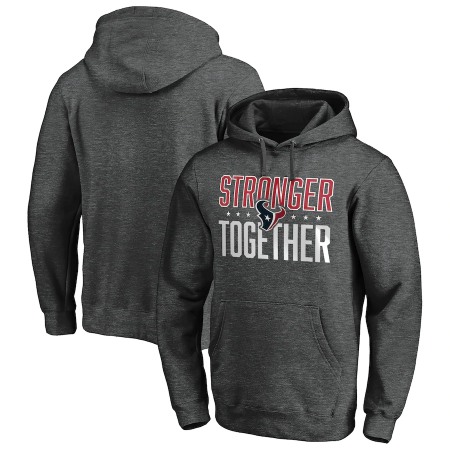 Men's Houston Texans Heather Charcoal Stronger Together Pullover Hoodie