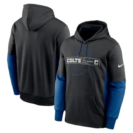 Men's Indianapolis Colts Black Color Block Fleece Performance Pullover Hoodie