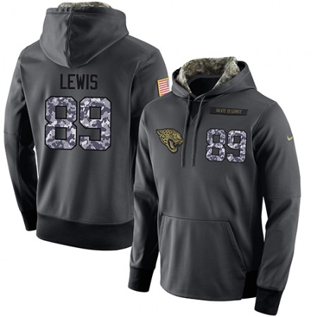 NFL Men's Nike Jacksonville Jaguars #89 Marcedes Lewis Stitched Black Anthracite Salute to Service Player Performance Hoodie