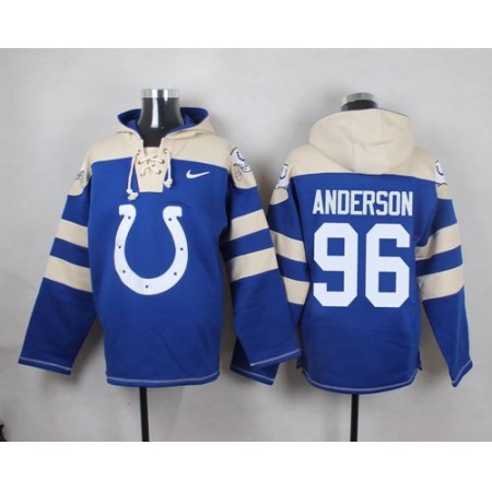 Nike Colts #96 Henry Anderson Royal Blue Player Pullover NFL Hoodie