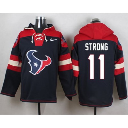 Nike Texans #11 Jaelen Strong Navy Blue Player Pullover NFL Hoodie