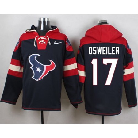 Nike Texans #17 Brock Osweiler Navy Blue Player Pullover NFL Hoodie