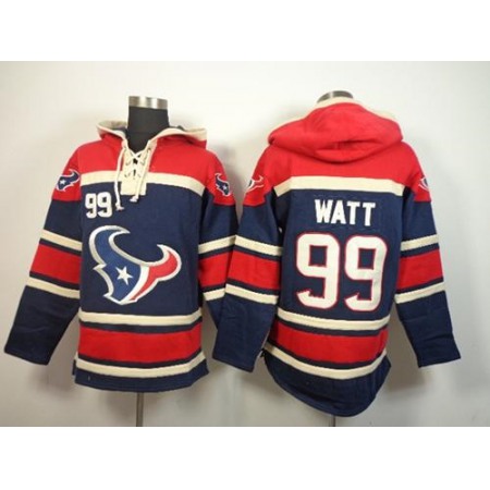 Nike Texans #99 J.J. Watt Blue Sawyer Hoodie Sweatshirt NFL Hoodie