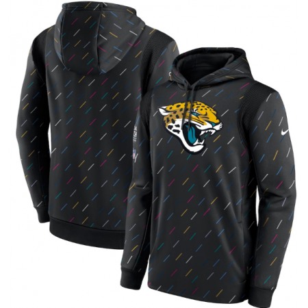 Men's Jacksonville Jaguars 2021 Charcoal Crucial Catch Therma Pullover Hoodie