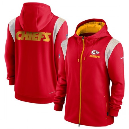 Men's Kansas City Chiefs Red Performance Sideline Lockup Full-Zip Hoodie