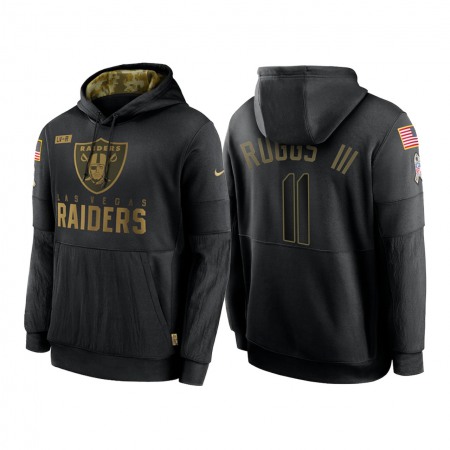 Men's Las Vegas Raiders #11 Henry Ruggs III 2020 Black Salute to Service Sideline Performance Pullover Hoodie