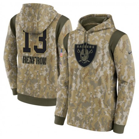Men's Las Vegas Raiders #13 Hunter Renfrow Camo 2021 Salute To Service Therma Performance Pullover Hoodie