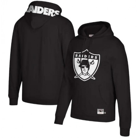 Men's Las Vegas Raiders Black Mitchell & Ness Logo Big Face Pullover Hoodie