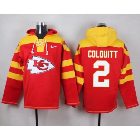 Nike Chiefs #2 Dustin Colquitt Red Player Pullover NFL Hoodie