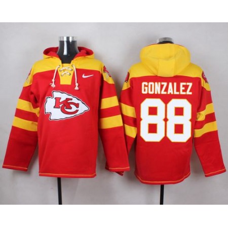 Nike Chiefs #88 Tony Gonzalez Red Player Pullover NFL Hoodie