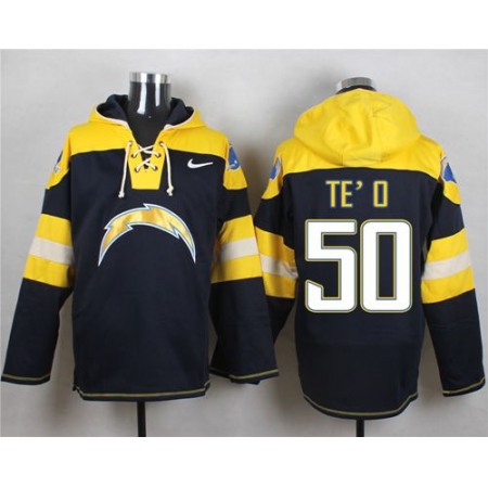 Nike Chargers #50 Manti Te'o Navy Blue Player Pullover NFL Hoodie