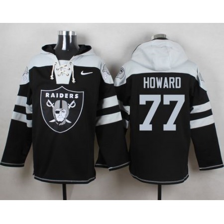 Nike Raiders #77 Austin Howard Black Player Pullover NFL Hoodie