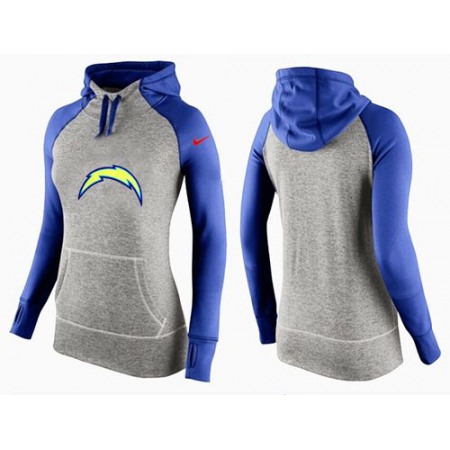 Women's Nike San Diego Chargers Performance Hoodie Grey & Blue_2