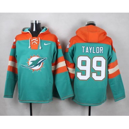 Nike Dolphins #99 Jason Taylor Aqua Green Player Pullover NFL Hoodie