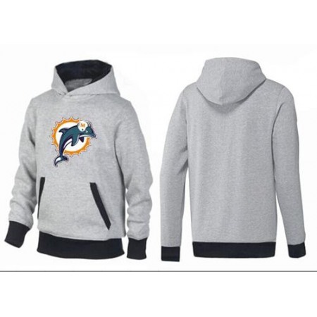 Miami Dolphins Logo Pullover Hoodie Grey & Black