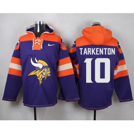 Nike Vikings #10 Fran Tarkenton Purple Player Pullover NFL Hoodie