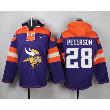 Nike Vikings #28 Adrian Peterson Purple Player Pullover NFL Hoodie