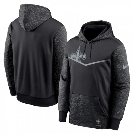 Men's New Orleans Saints Black Reflective Therma Hoodie