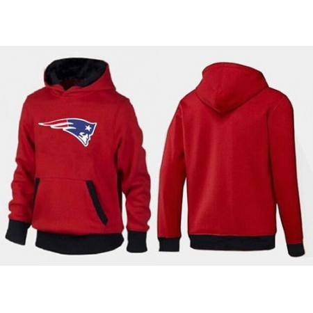 New England Patriots Logo Pullover Hoodie Red & Black