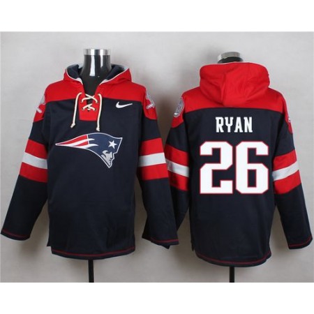 Nike Patriots #26 Logan Ryan Navy Blue Player Pullover NFL Hoodie