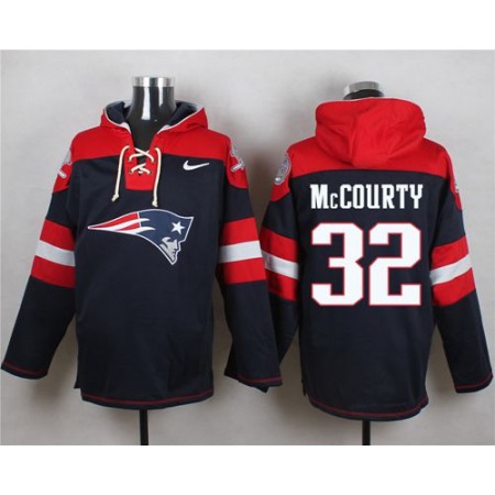 Nike Patriots #32 Devin McCourty Navy Blue Player Pullover NFL Hoodie
