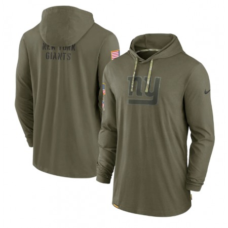 Men's New York Giants 2022 Olive Salute to Service Tonal Pullover Hoodie