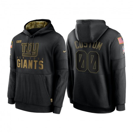 Men's New York Giants ACTIVE PLAYER Custom 2020 Black Salute to Service Sideline Performance Pullover Hoodie